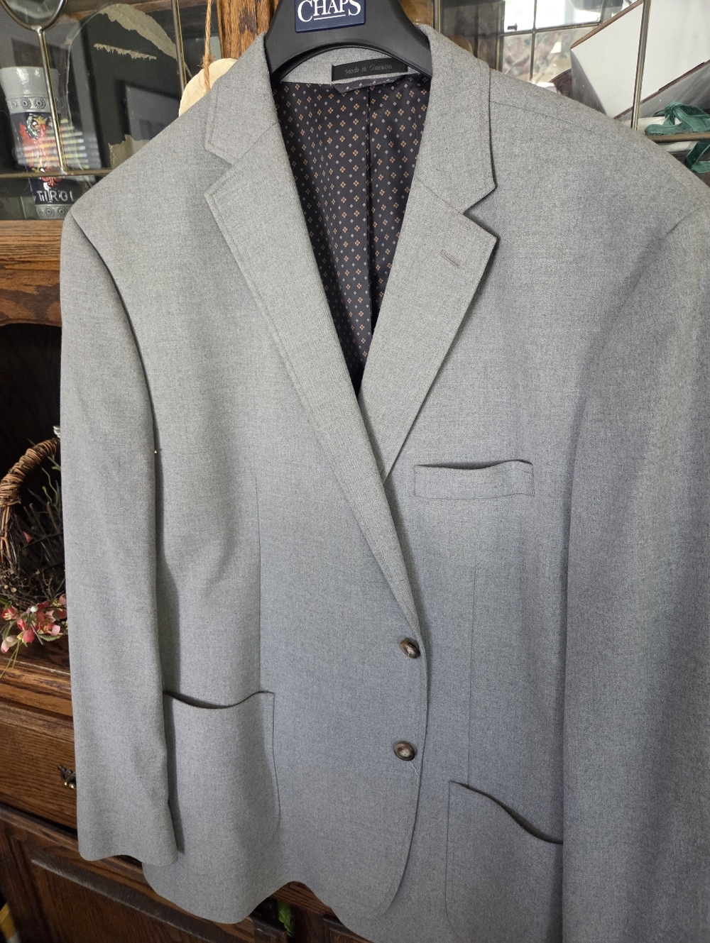 Chaps Light Gray Men's Two-Button Sport Coat..size 50 Regular